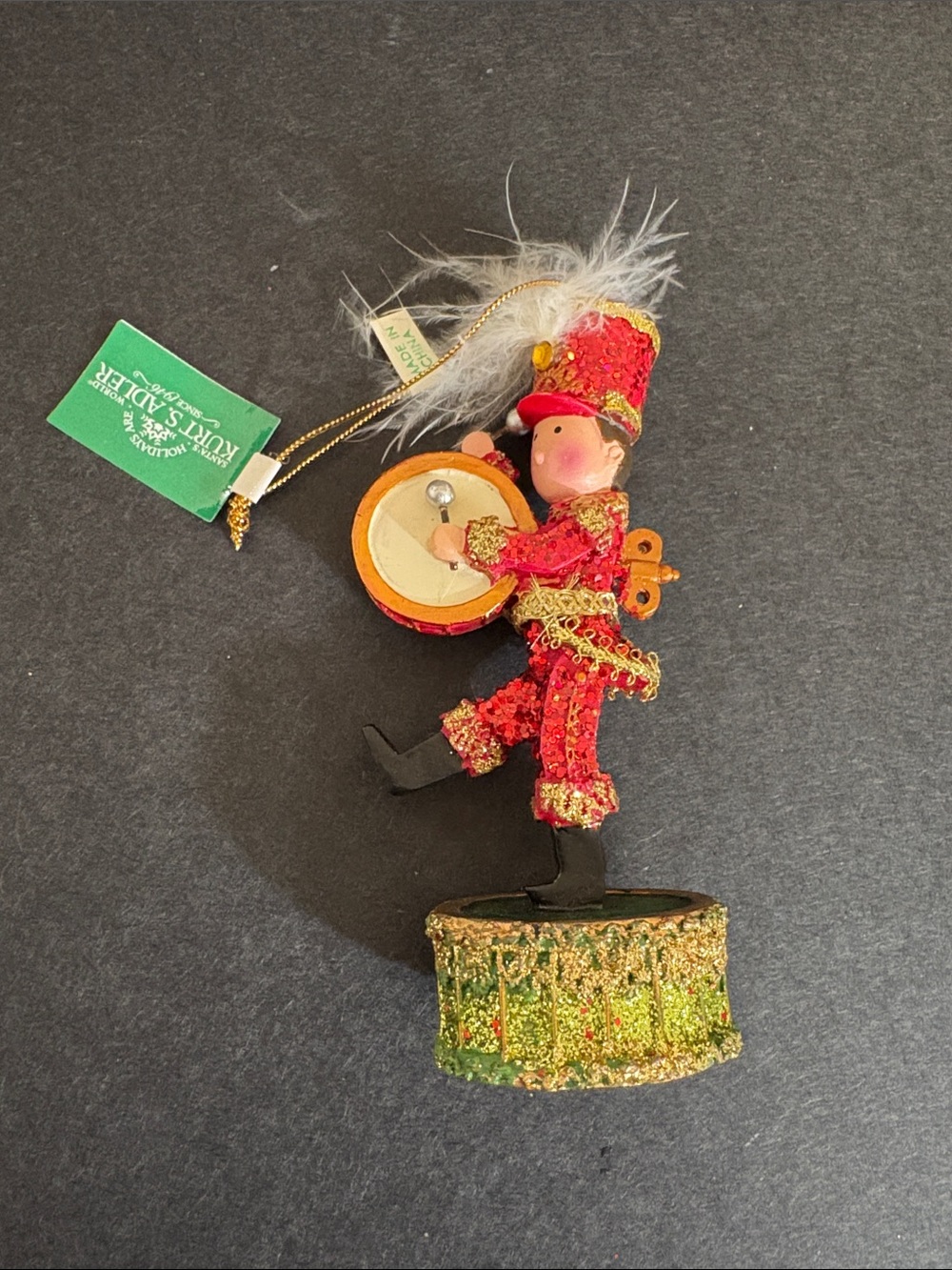 Kurt S. Adler red and gold toy soldier drummer Christmas ornament